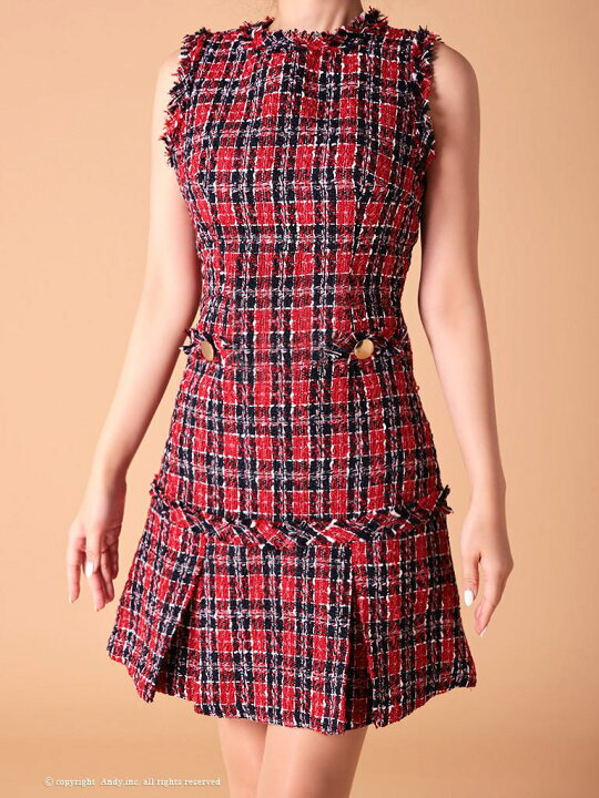 楽天市場】【Andy/アンディ】チェック/ ツイード/ ノースリーブ  