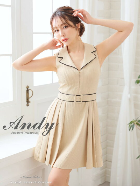 キャバドレス ワンピース 清楚 ベージュ andy