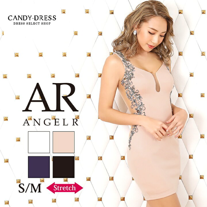 楽天市場 S M 送料無料 Angel R エンジェルアール ストレッチ無地 サイドビジューバックシアーメッシュノースリーブタイトミニドレス Ar210 キャバドレス ミニドレス ワンピース 高級 ブランド キャバ キャバクラ クラブ 衣装 ステージ 結婚式 パーティー セレブ