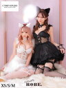 XS/S/M 送料無料 anireROBE. / アニエルローブ チュールレース×コルセット風デザインフェザーノースリーブフレアミニドレス(カチューシャ付) anier4021 robedefleurs キャバドレス ワンピース パーティー コスプレ れいな先生 ローブド ハロウィン 猫耳 Aライン