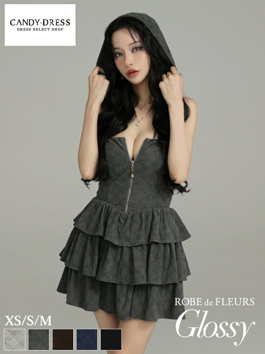 ROBE de FLEURS Glossy ブラック長袖ミニドレス 楽天市場】【ROBE de 