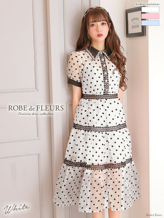 楽天市場】S/M 送料無料 ROBE de FLEURS / ローブドフルール ドット柄 