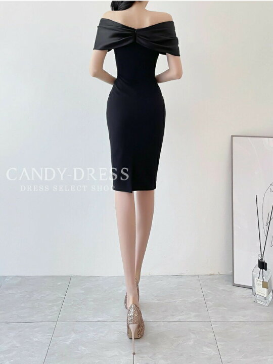 楽天市場】S/M/L 送料無料 Luxury Dress ストレッチ無地×サテンリボン 