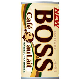 サントリー ボス カフェオレ 185g缶 30本 (全国一律送料無料) BOSS コーヒー 北海道産生クリーム 牛乳 深煎りコーヒー