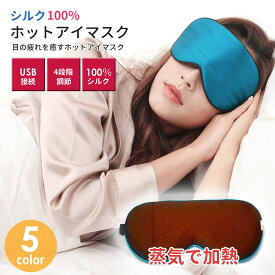 ホットアイマスク アイピロー シルク アイケア 目元ケア 温度調整 タイマー 安眠グッズ 睡眠 遮光 ドライアイ 蒸気 給電式 USB プレゼント LRZ-025 【送料無料】【RCP】