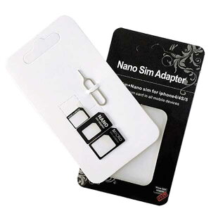 [��������] SIM�J�[�h �ϊ��A�_�v�^�[ 4�_�Z�b�g | Nano SIM Micro SIM �W��SIM �ϊ� ���o���s���t iPhone Android �K���P�[ �i��SIM �C�O���s �݊��i �ėp