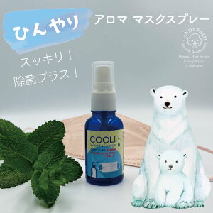 ひんやり アロマ マスク スプレー 「 除菌 抗菌 抗ウィルス 」「肌の冷却 」 「 呼吸を楽に」「 空気をキレイに 」「 気分を明るく!」 スペアミント 和ハッカ オレンジスウィート ルームス