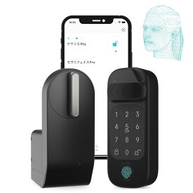 【公式ストア】セサミ5プロ＋セサミフェイスプロ SESAME5 PROスマートロック lock 100万回でも壊れないブラシレスモーター搭載、業界唯一。超静音 玄関 後付け 顔認証 手のひら静脈 暗証番号 指紋認証パッド ICカード Suica 工事不要 Apple Watch
