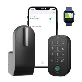 【公式ストア】セサミ6プロ＋セサミタッチ2プロ SESAME6 PROスマートロック lock 100万回でも壊れないブラシレスモーター搭載、業界唯一。超静音 玄関 後付け 暗証番号 指紋認証パッド ICカード Suica 工事不要 Apple Watch