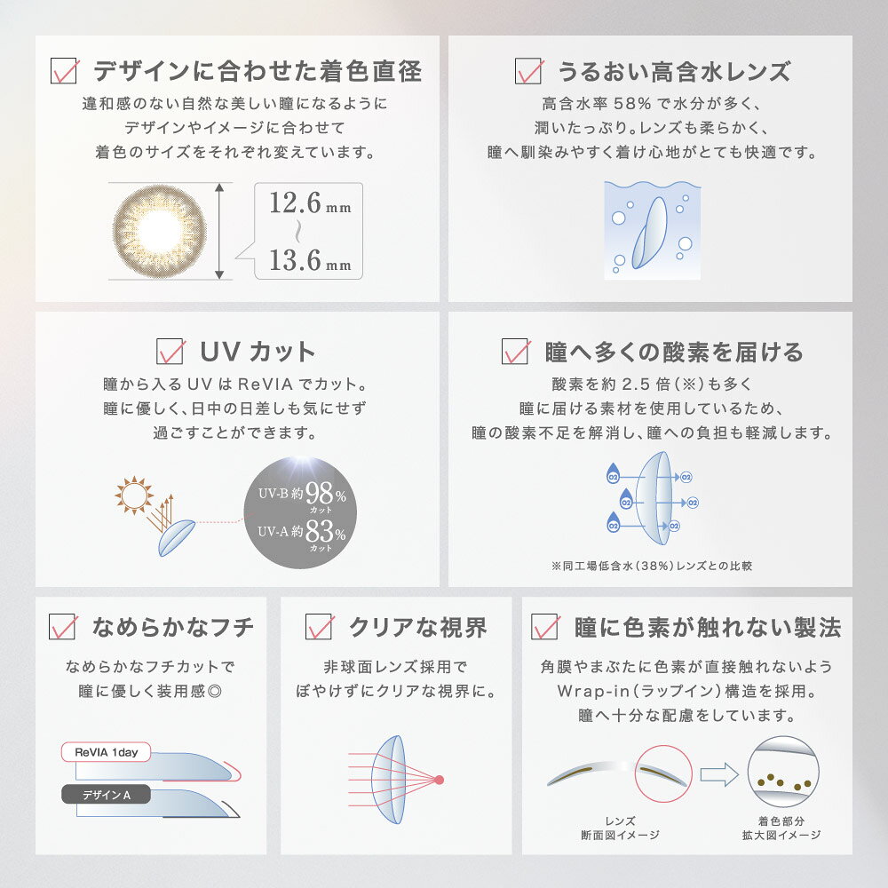 カラコン ワンデー【もれなく1箱無料】1箱あたり1,144円 ReVIA 1day COLOR 1箱 10枚 入/3箱合計 30枚入り カラー コンタクト コンタクトレンズ ワンデー レヴィア ナチュラル 自然 人気 ブラウン 度あり 度なし キャンマジ公式 2箱購入で+1箱無料 送料無料 ネコポス - メイン画像 19