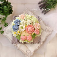ウエディングケーキ ローズとチャイナローズ ケーキ 5号 チーズケーキ おしゃれ 可愛いケーキ 誕生日ケー…