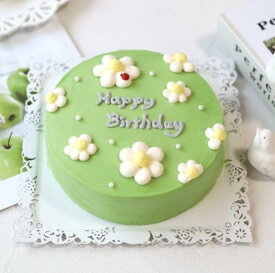 母の日 センイルケーキ 萌黄色 チーズケーキ 5号 グリーン 可愛いケーキ 誕生日ケーキ 大人 スイーツ ケーキ　フラワーケーキ バタークリーム バースデーケーキ お取り寄せ ケーキ インスタ映え スイーツ ケーキ 花 誕生日 サプライズ ケーキ 記念日