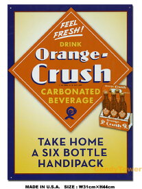 オレンジクラッシュ　ブリキ看板　（6ボトルパック）