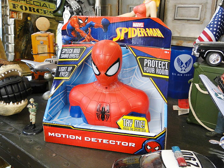 楽天市場 スパイダーマンのモーションセンサー アメリカン雑貨 アメキャラ アメコミ スパイダーマン グッズ フィギュア 人気 マーベル アメリカ雑貨通販キャンディタワー
