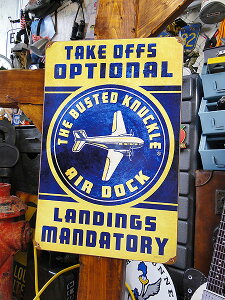 バステッドナックルガレージ エアードック U.S.ヘヴィースチールサイン (レクタングル) 看板 アメリカン雑貨 アメリカ雑貨 グッズ