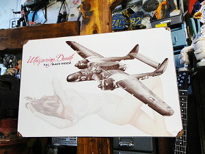 ピンナップガール & 戦闘機 U.S.ヘヴィースチールサイン (P-61 ブラックウインド) 看板 アメリカン雑貨 アメリカ雑貨 ミリタリーグッズ ミリタリー雑貨 サバイバルゲーム