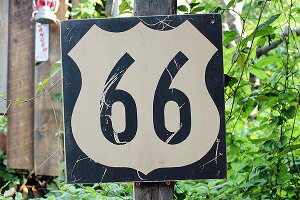 昔のルート66 ウッドサイン (クラシックルート66) 看板 アメリカン雑貨 アメリカ雑貨 グッズ