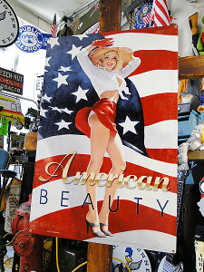 ド迫力!特大サイズ看板 アメリカンビューティー U.S.ヘヴィースチールサイン XXLサイズ アメリカン雑貨 アメリカ雑貨 グッズ