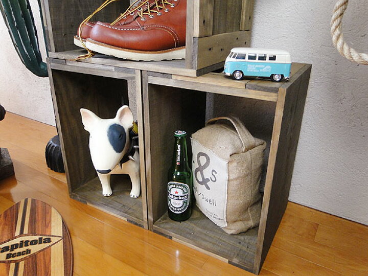 アンティーク USA製 ウッドトランク キャビネット Box 看板 インテリア