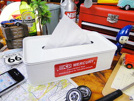 マーキュリー　ティッシュケース　（ホワイト）　アメリカン雑貨　アメリカ雑貨　グッズ