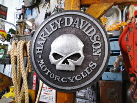 ハーレーダビッドソン　スカル　パブサイン　看板　アメリカン雑貨　アメリカ雑貨　グッズ HARLEY　DAVIDSON　おしゃれ　かっこいい　バイク　バイカー　ブランド　ガレージ
