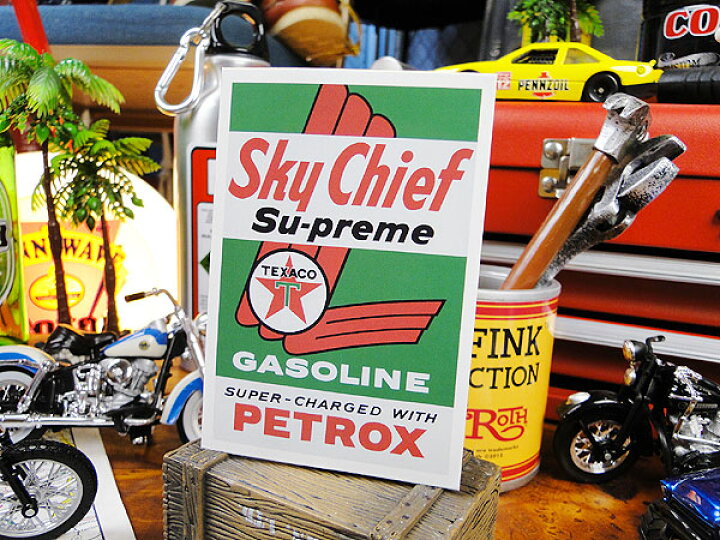 楽天市場 ノスタルジック ガレージステッカー テキサコ 自分仕様だから愛着も強くなる 世田谷ベース 人気のアメリカ雑貨屋 おしゃれ おもしろ アメリカン雑貨 車 バイク スーツケース デカール シール かわいい アルファベット 英文字 アメリカ 雑貨 レトロ