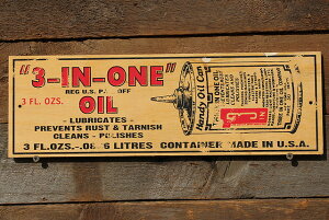 アメリカンガレージ ミニウッドサイン (3-IN-ONEオイル) 看板 アメリカン雑貨 アメリカ雑貨 グッズ