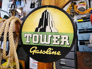 アメリカンオイルメーカー U.S.ヘヴィースチールサイン (タワーガソリン) 看板 アメリカン雑貨 アメリカ雑貨 グッズ