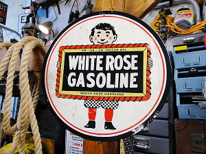 アメリカンオイルメーカー U.S.ヘヴィースチールサイン (ホワイトローズガソリン) 看板 アメリカン雑貨 アメリカ雑貨 グッズ