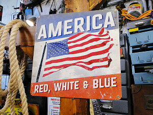 風になびく星条旗 U.S.ヘヴィースチールサイン 看板 アメリカン雑貨 アメリカ雑貨 グッズ