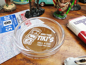 ハワイアン ガラスアシュトレイ (ティキ/アロハルーム) アメリカン雑貨 アメリカ雑貨 ハワイアン雑貨 ハワイ雑貨 ハワイグッズ ハワイアングッズ トレー おしゃれ ショッ