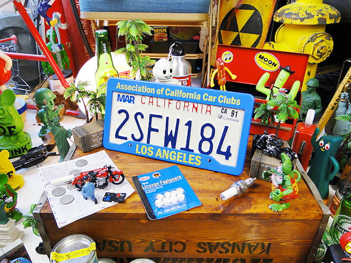 公式 カリフォルニア州のusedナンバープレート フレーム付き ブルー アメリカ雑貨 アメリカン雑貨 Supplystudies Com