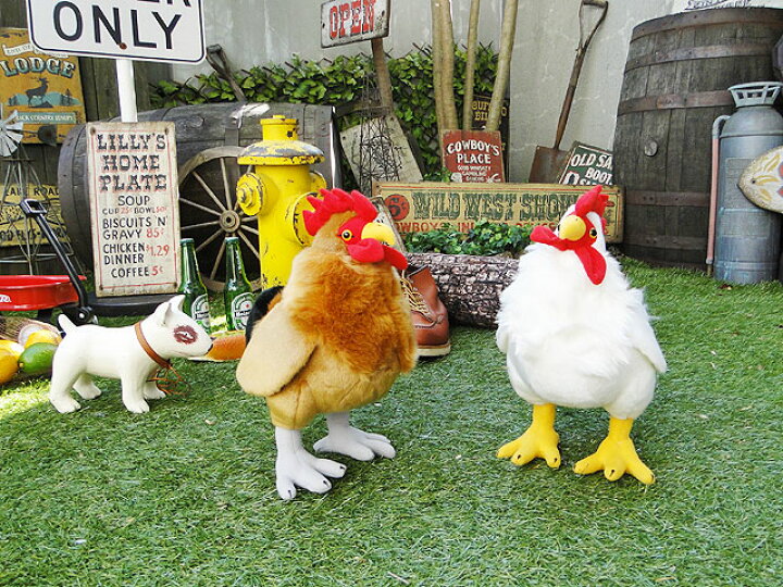 楽天市場 スタンディング ニワトリのぬいぐるみ 2色セット アメリカ雑貨 アメリカン雑貨 アメリカン レトロ プレゼント ギフト ぬいぐるみ 動物 アメキャラ おしゃれ 人気 アメリカ雑貨通販キャンディタワー