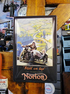 世界のオートバイ 3Dメタルサイン (ノートン/サイドカー) 看板 アメリカン雑貨 アメリカ雑貨 グッズ