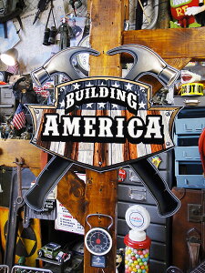アメリカの建築屋さん クロスハンマー U.S.ヘヴィースチールサイン 看板 アメリカン雑貨 アメリカ雑貨 グッズ