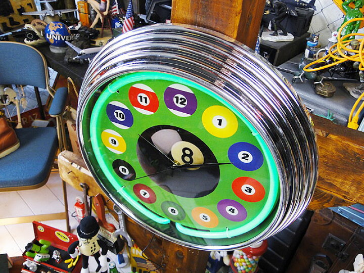 楽天市場】ビリヤード ネオンクロック アメリカン雑貨 アメリカ雑貨  