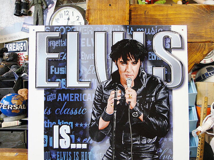 楽天市場】エルヴィス・プレスリー ブリキ看板 Elvis is アメリカン 