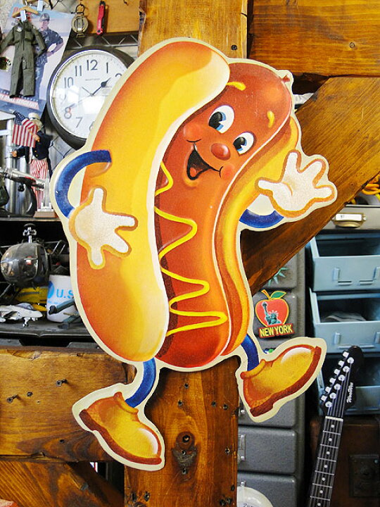 楽天市場】ホットドッグマン エンボスティンサイン 看板 アメリカン 