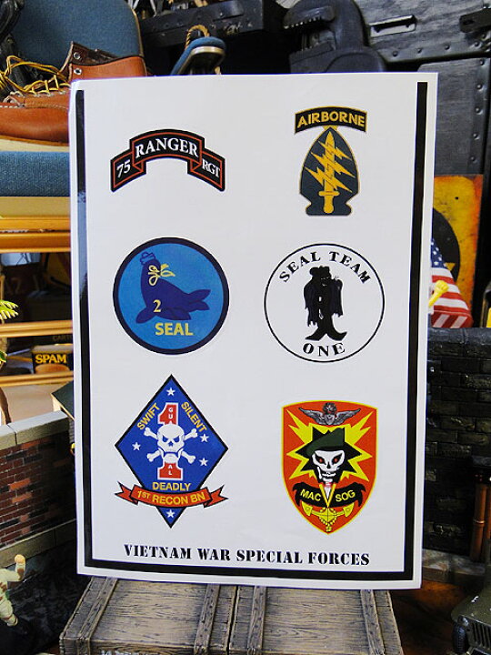 楽天市場 U S ミリタリーエンブレムステッカー スペシャルフォース 自分仕様だから愛着も強くなる 世田谷ベース 人気のアメリカ雑貨屋 おしゃれ おもしろ アメリカン雑貨 車 バイク スーツケース デカール シール かわいい アルファベット 英文字 アメリカ 雑貨