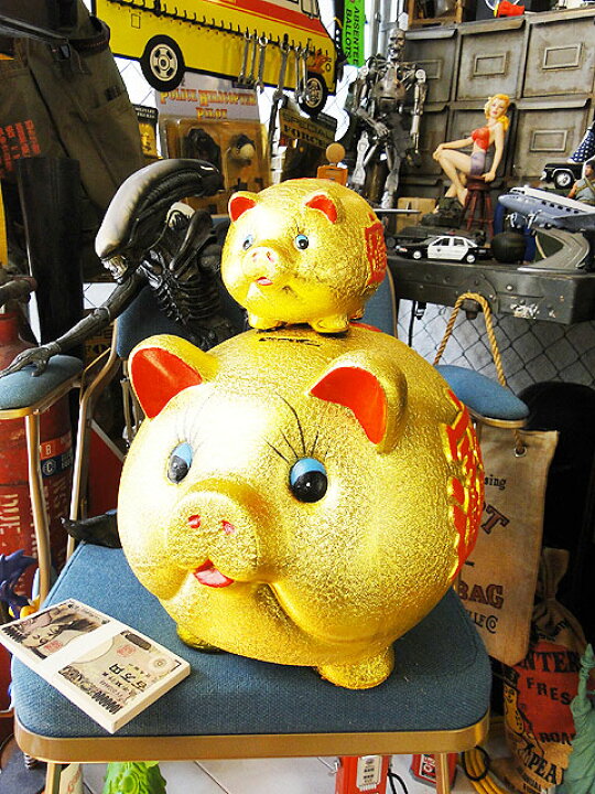 金運財運を招く縁起のいい金のブタさんの貯金箱 子豚 Sサイズ 価格 交渉 送料無料