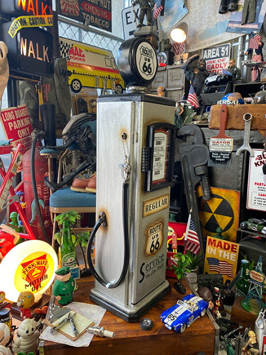 楽天市場】ルート66 ガスポンプ型キャビネット CDタワー （シルバー 