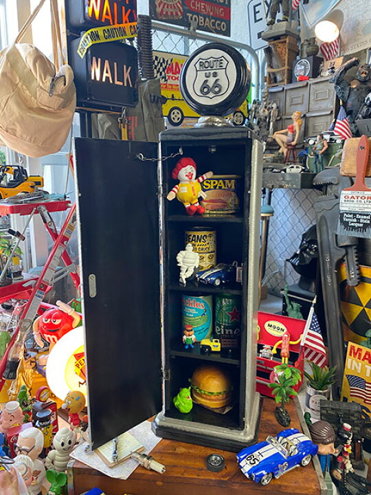 楽天市場】ルート66 ガスポンプ型キャビネット CDタワー （シルバー  