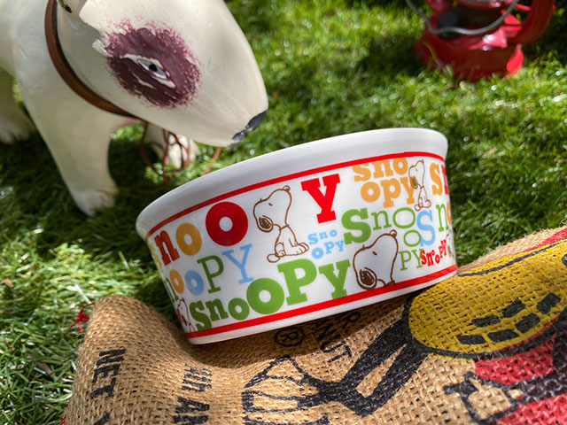 絶品 スヌーピーのドッグディッシュ Snoopy Typography ペットボウル フードボウル 猫 犬用食器 エサ皿 正規品スーパーSALE×店内全品キャンペーン