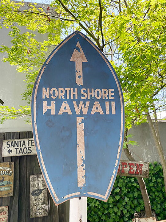 539円 入荷予定 ハワイの道路標識のウッドサイン Come in We'er OPEN ■ アメリカン雑貨 アメリカ雑貨