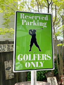 ゴルファー専用予約駐車場　ブリキ看板　アメリカン雑貨　アメリカ雑貨　グッズ