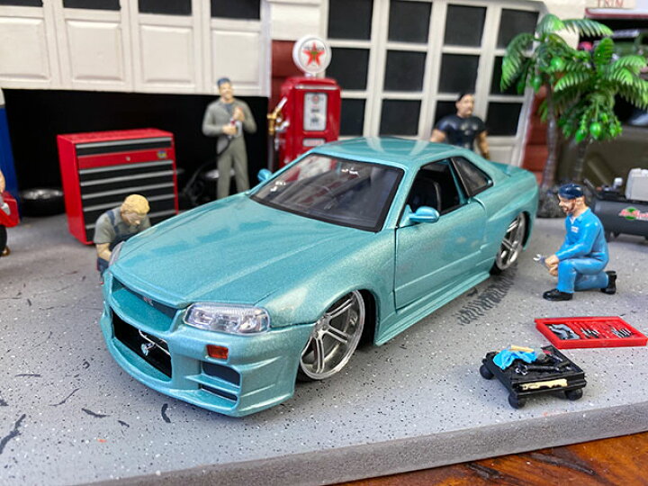 楽天市場 映画 ワイルドスピード のダイキャストミニカー 1 24スケール ブライアン ニッサン スカイラインgt R R34 アイスグリーンメタリック アメリカ雑貨通販キャンディタワー