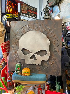 ハーレーダビッドソン スカル メタルウォールアート アメリカン雑貨 アメリカ雑貨 グッズ HARLEY DAVIDSON おしゃれ かっこいい バイク バイカー ブランド ガレージ