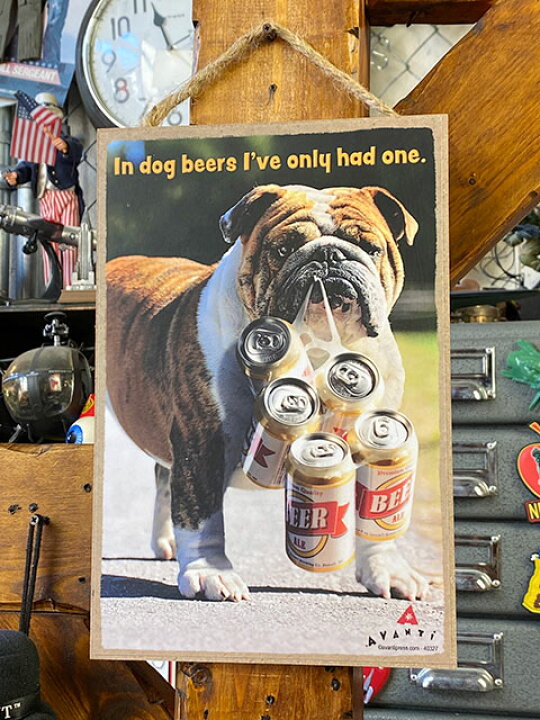 楽天市場 ファニードッグのハンギングサイン 酒飲みブルドッグ アメリカ雑貨通販キャンディタワー