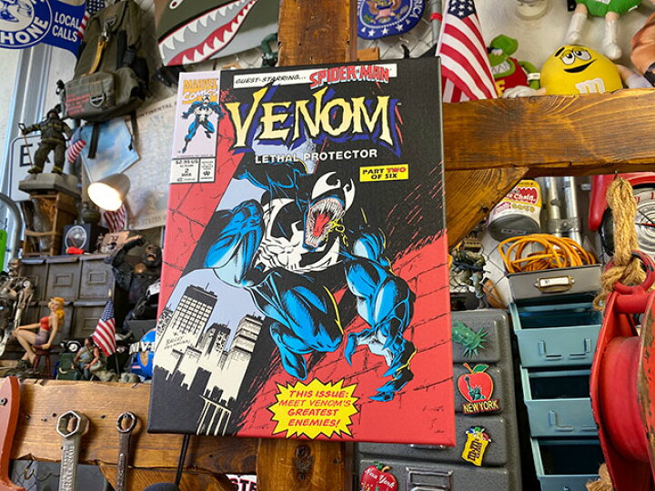 楽天市場 マーベルコミック スパイダーマンのキャンバスアート ヴェノム アメリカ雑貨通販キャンディタワー
