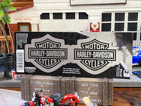 ハーレーダビッドソン　オフィシャルステッカー　クロームデカール　（バー＆シールド/クローム/Sサイズ/2P）　アメリカン雑貨　アメリカ雑貨　グッズ HARLEY　DAVIDSON　おしゃれ　かっこいい　バイク　バイカー　ブランド　ガレージ